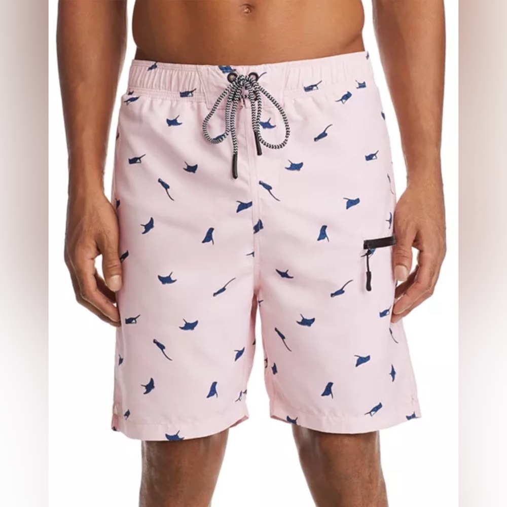 Sovereign Code Men’s Kahuna Stingray Print Swim Trunks Shorts Mauve Size Medium